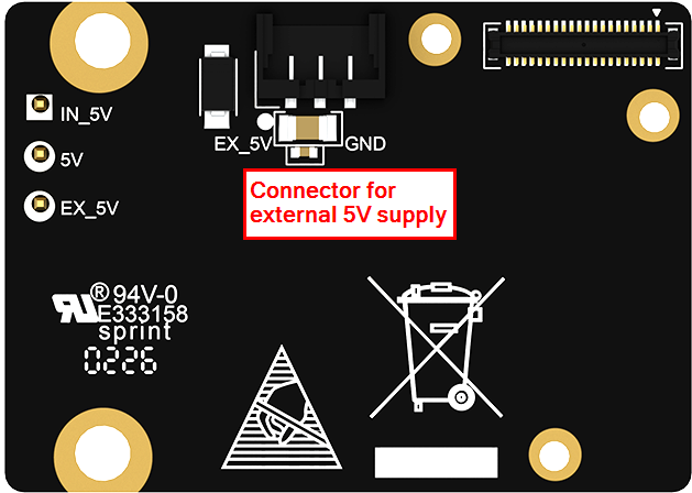 RAK13302 5 V supply connector