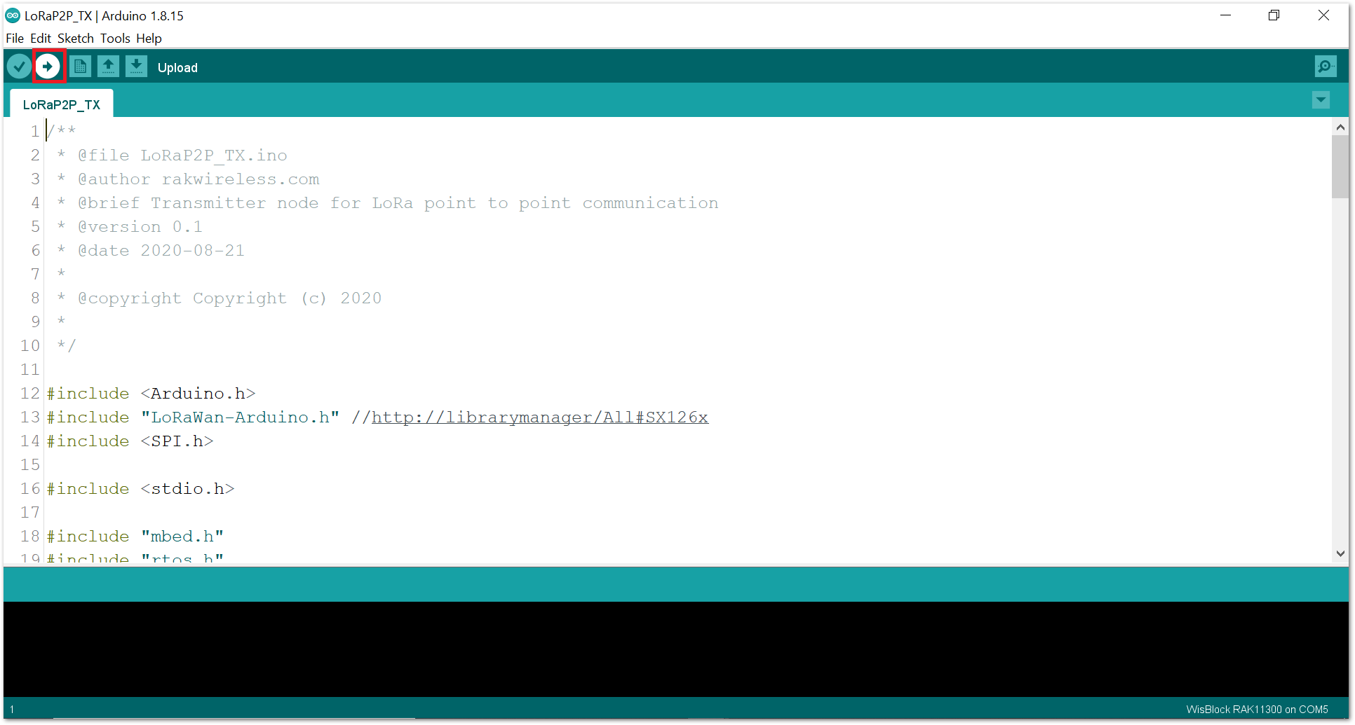 Upload the code