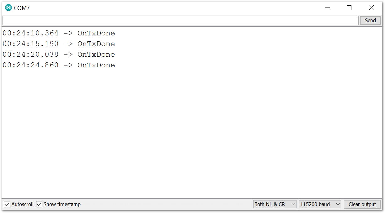 Transmission logs in Serial Monitor
