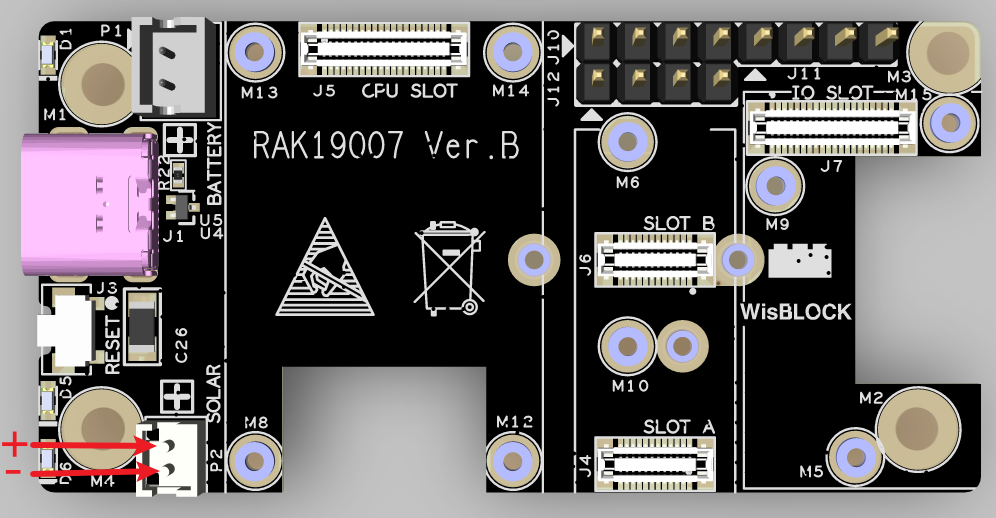 Solar panel connector VIN and GND