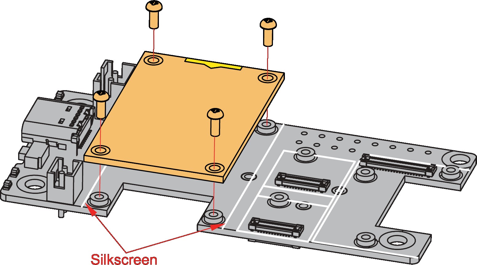 WisBlock Core silkscreen on the RAK19007 Base Board