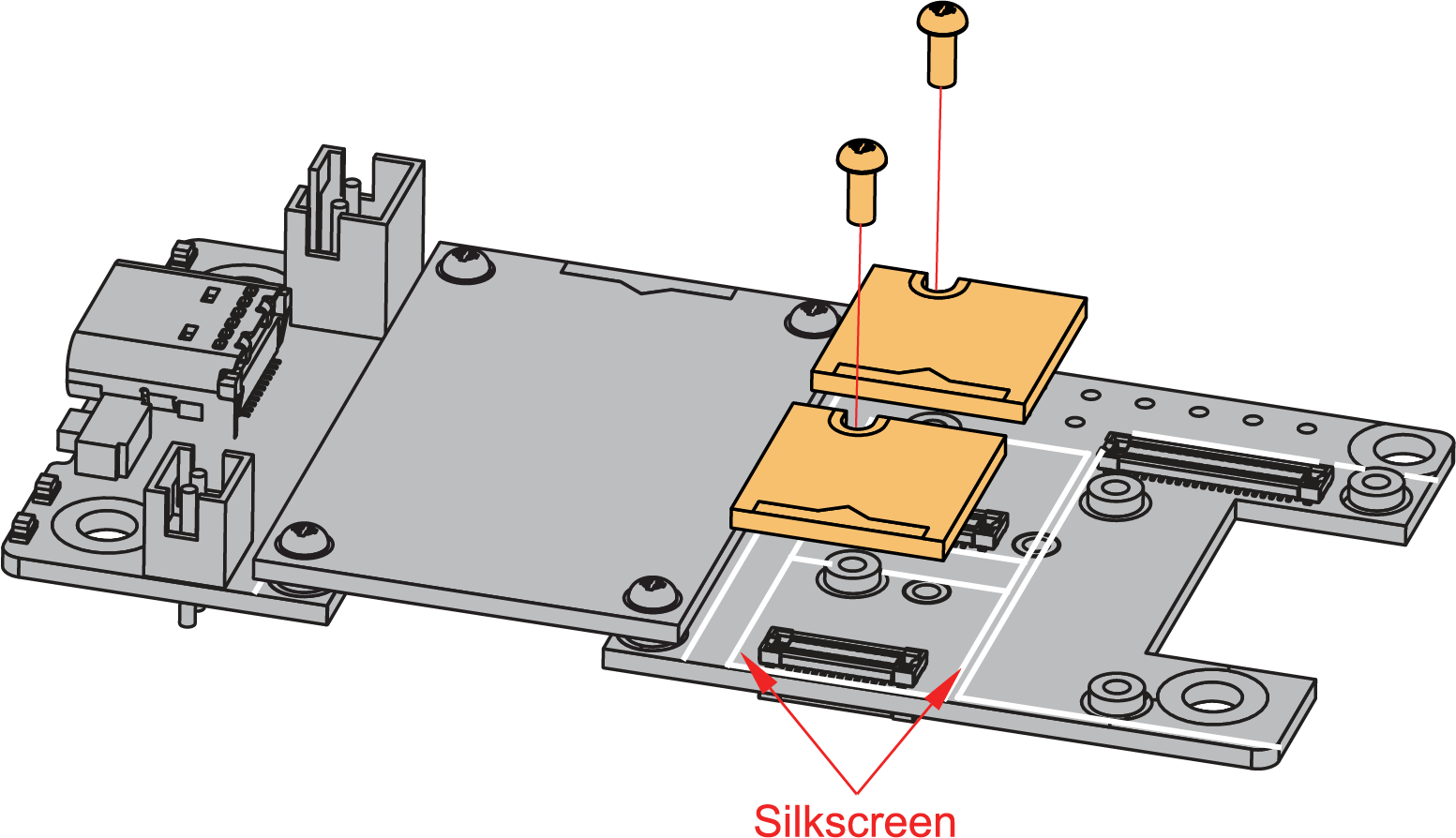 WisBlock Sensor silkscreen on the top of RAK19007 Base Board