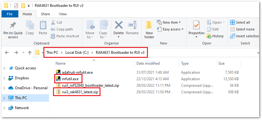 Nrfutil and rui3_rak4631_latest Firmware