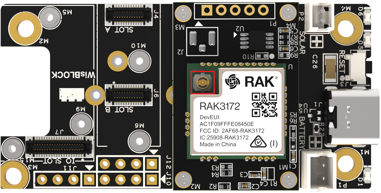 IPEX Connector of RAK3172-E for LoRa Antenna