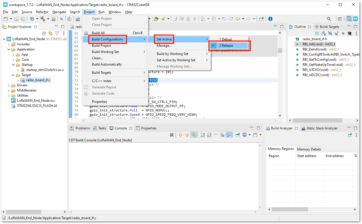 Configure Build to Release