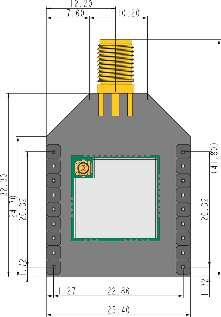 RAK3272S Mechanical Dimensions