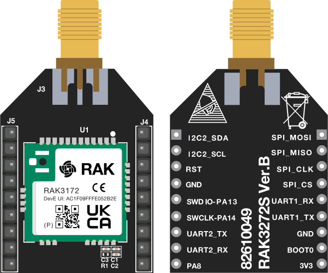 RAK3272S Top and Bottom View