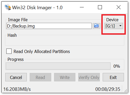 Select Storage Device
