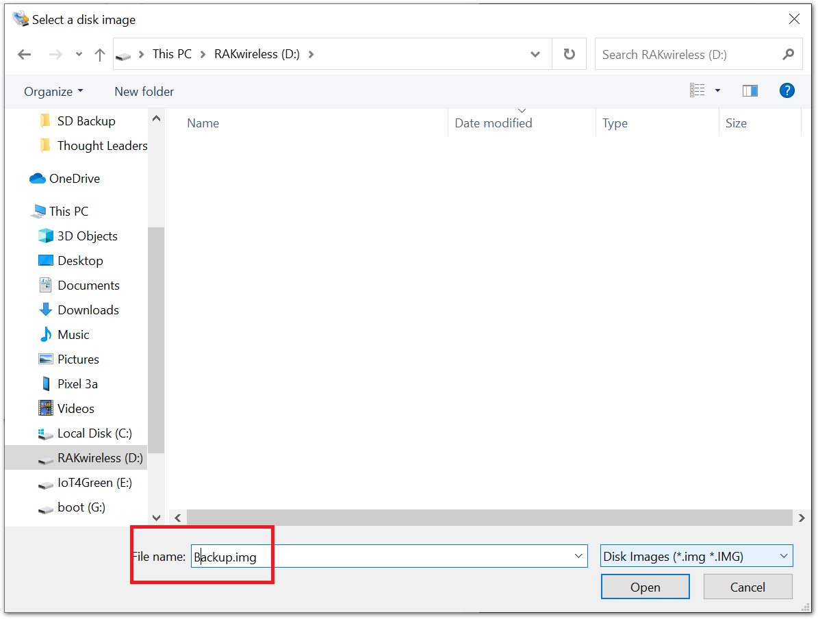 Enter Image File Name
