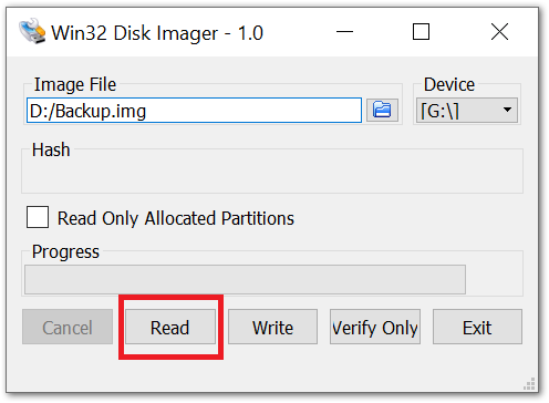 Start the Backup Process