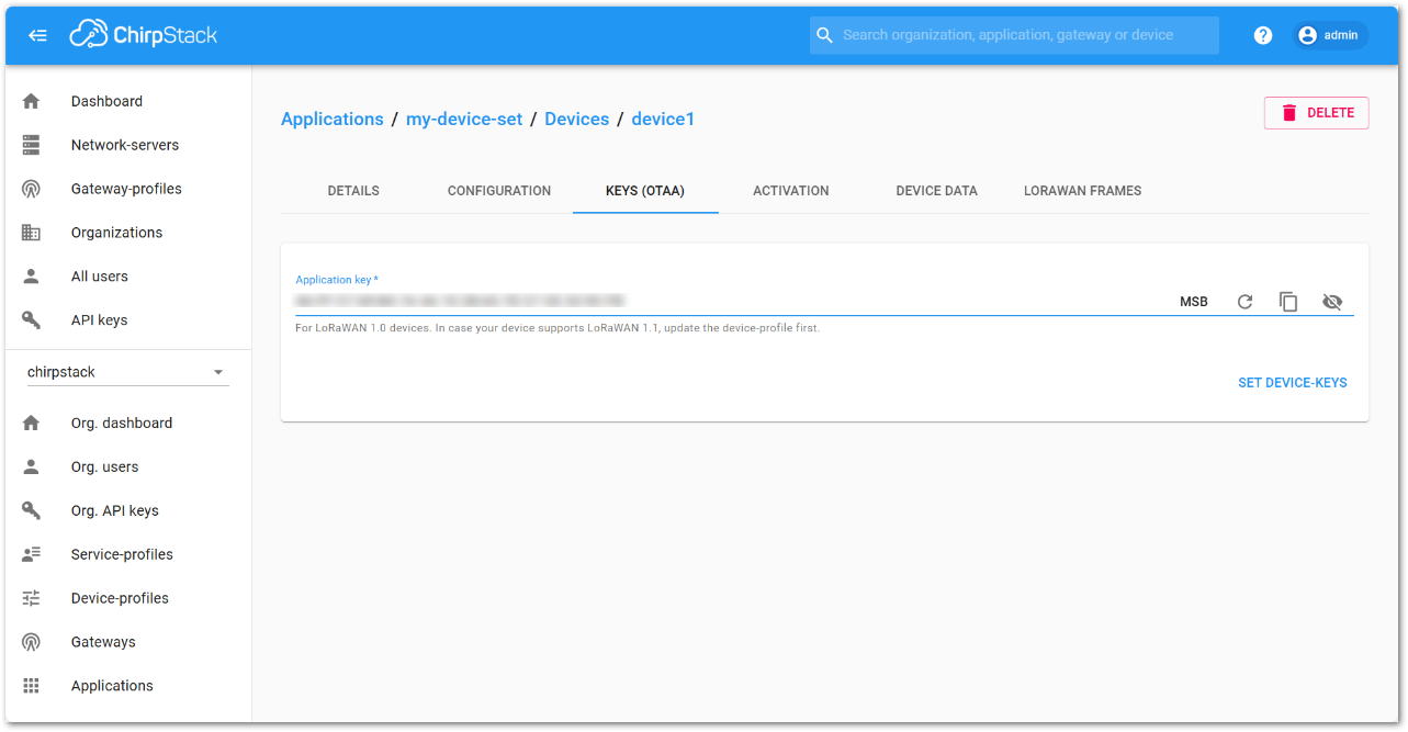 ChirpStack OTAA key