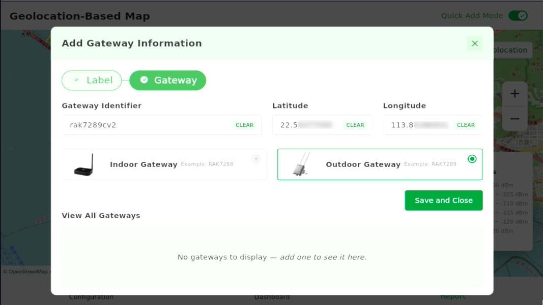 Add Gateway Information