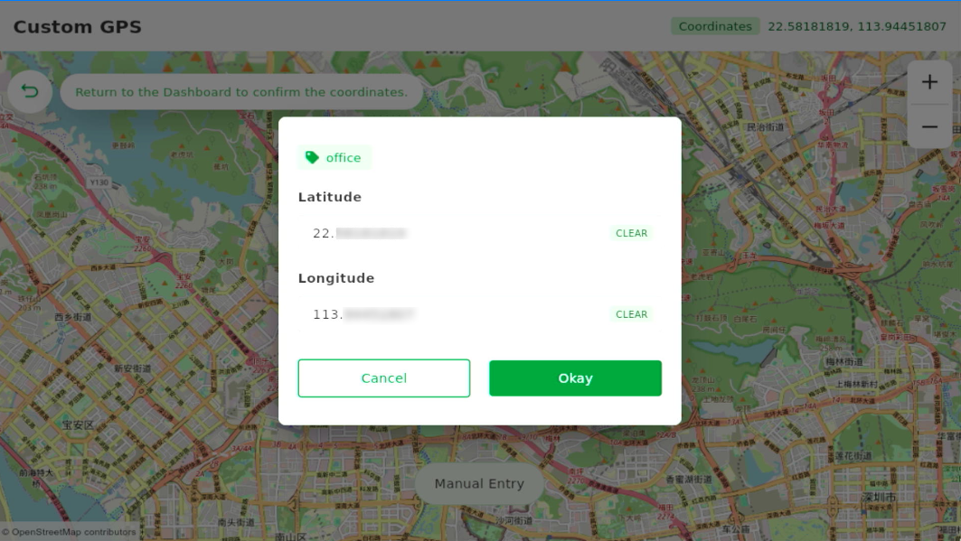 Enter Custom GPS Coordinates