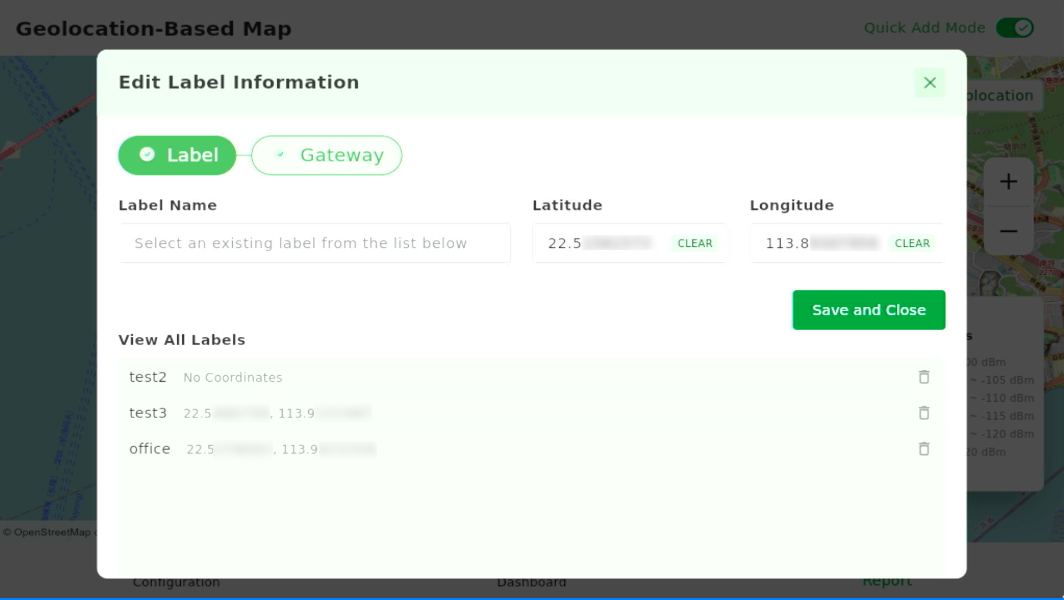 Edit Label Information