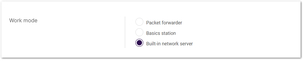 LoRa Configuration Work Mode