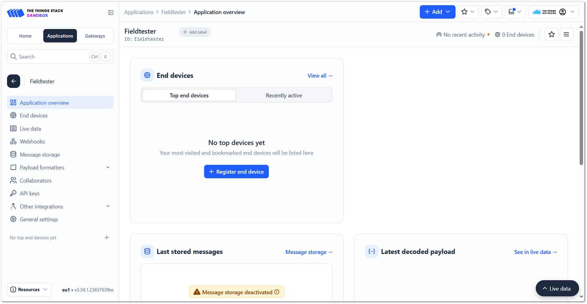 The Things Network Register End Device