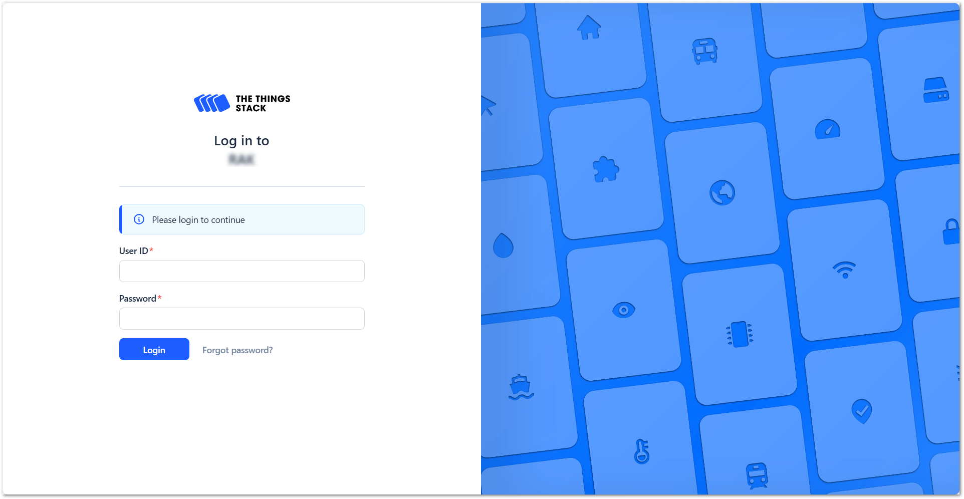 The Things Stack Login page