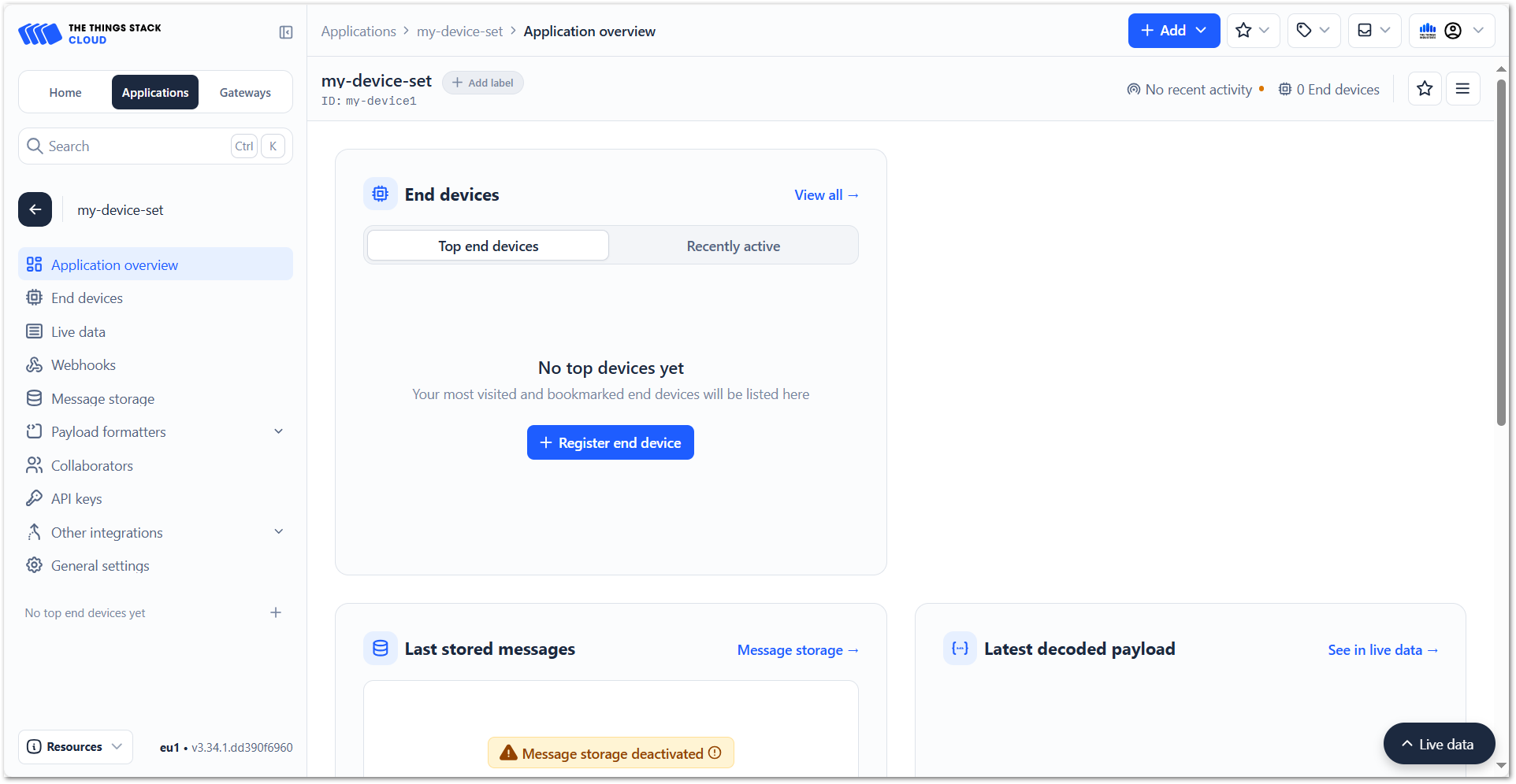 Enter end device specifics