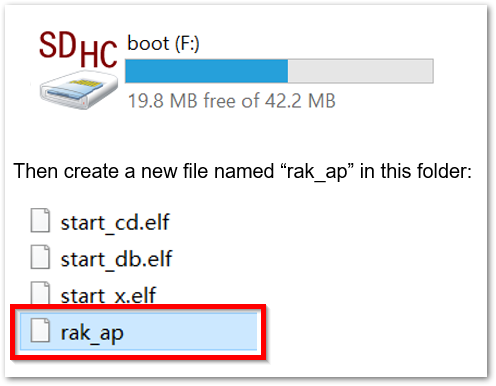 Creating rak_ap file to your SD card