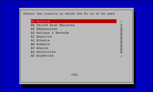 Selecting country of residence