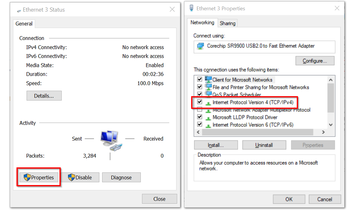 Ethernet properties