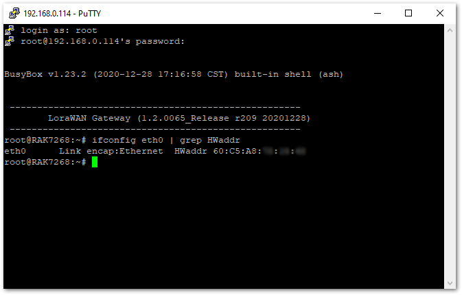 Getting the MAC address of the gateway