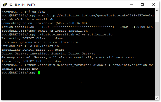 Installing LORIOT software