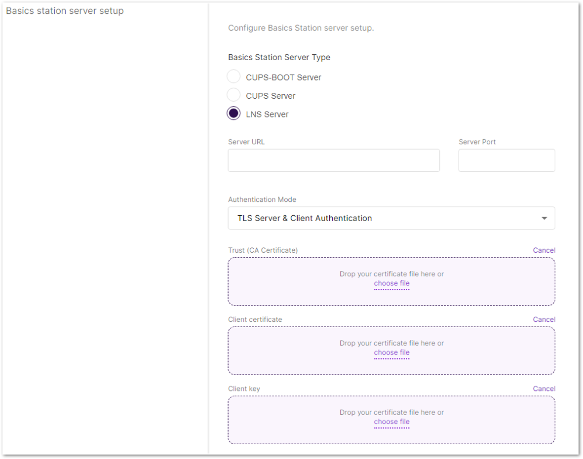 Configuring Network Mode to Basics Station
