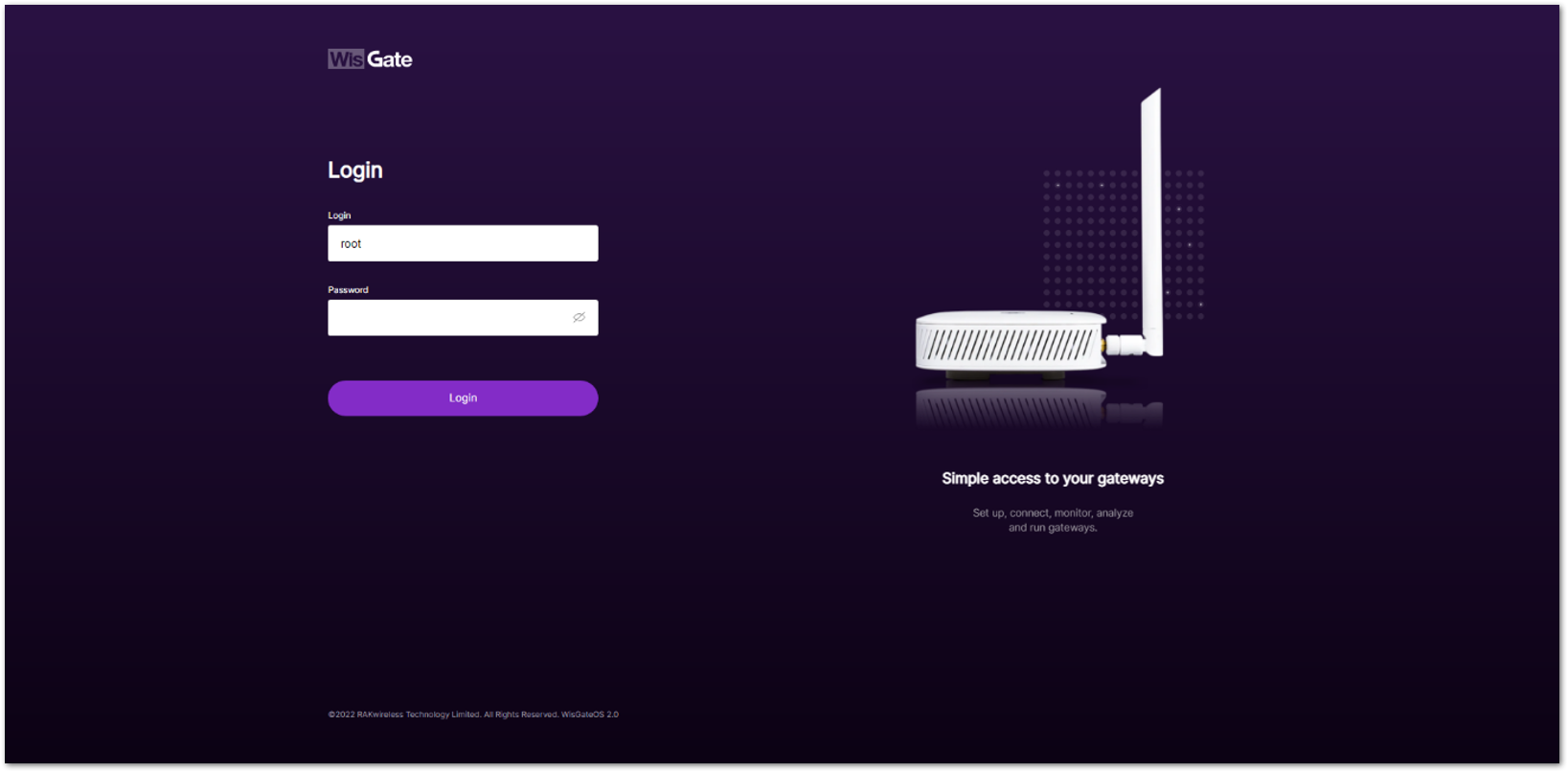 Web User Interface Log-in