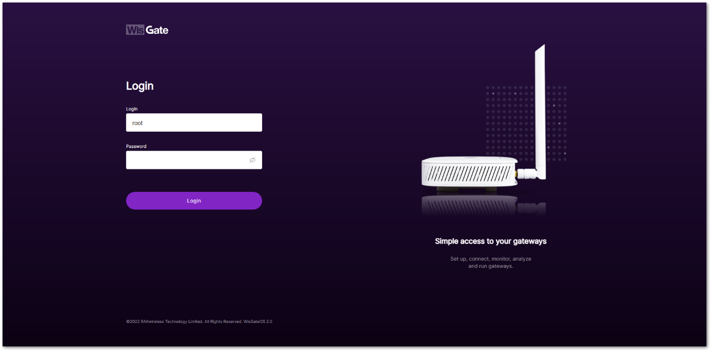 Login page