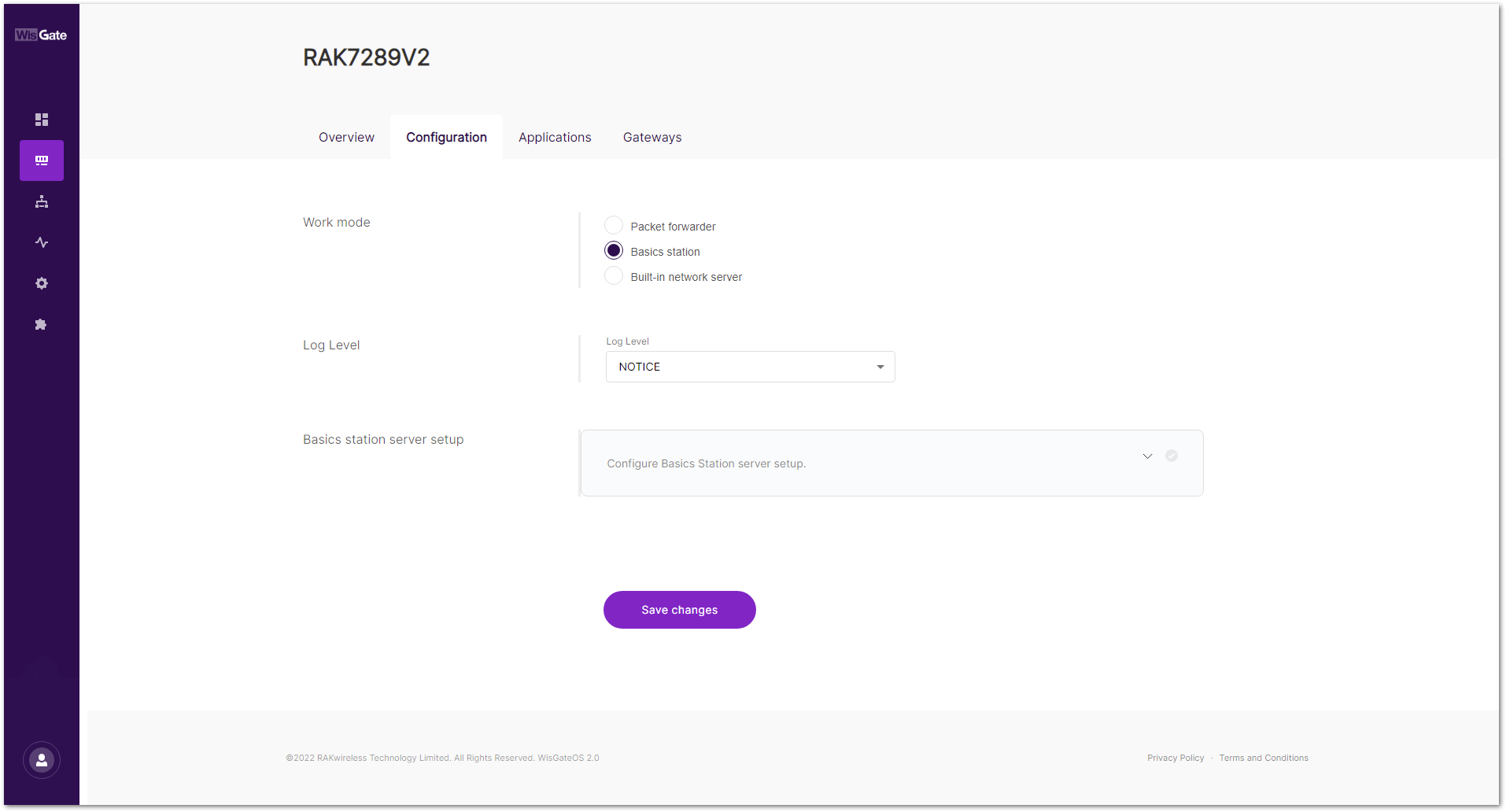 Changing the working mode