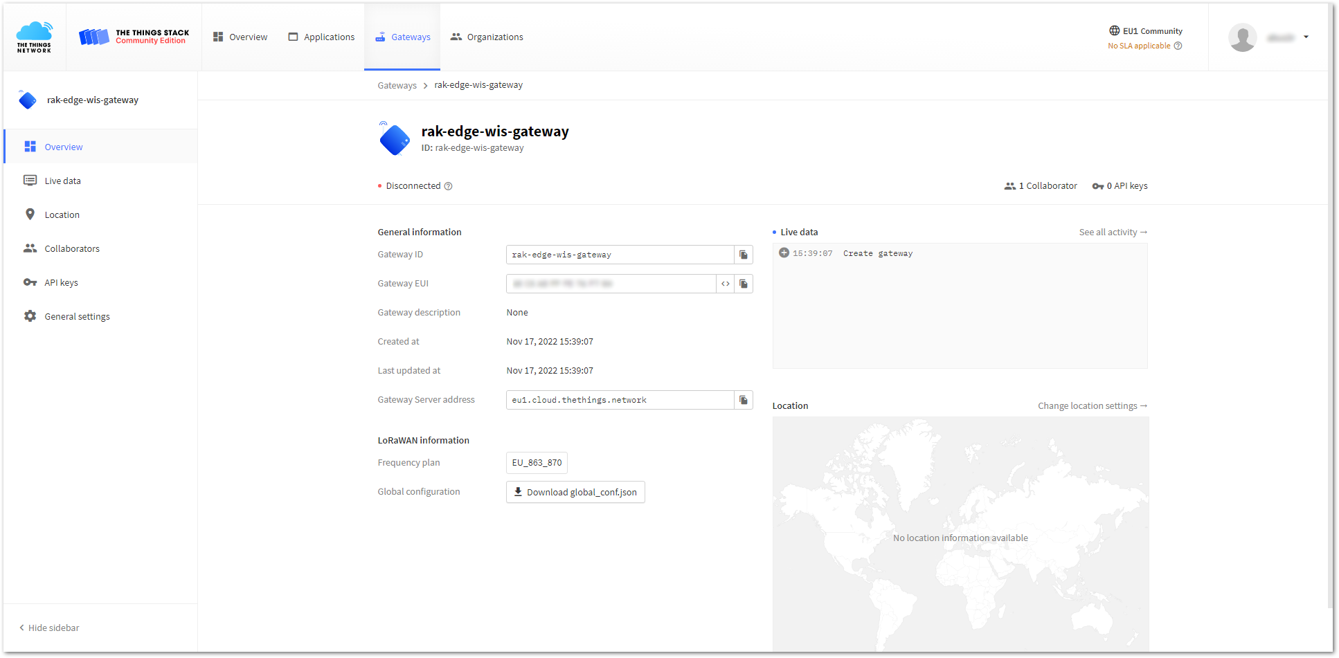 Overview page