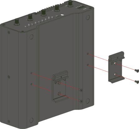DIN rail mounting clips on the RAK7391