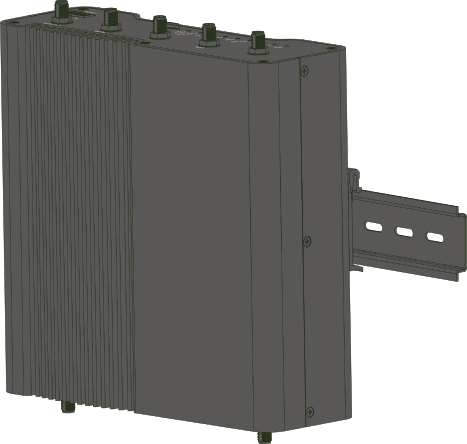 RAK7391 mounted on a DIN rail