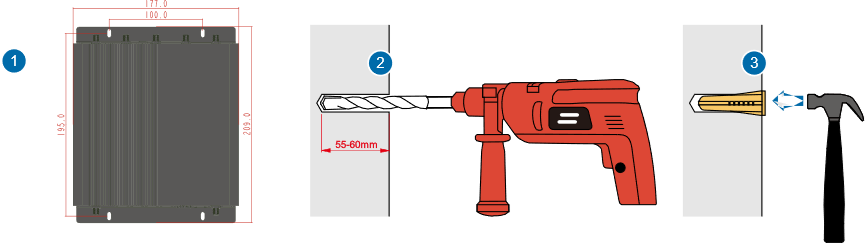 Drilling holes in the wall
