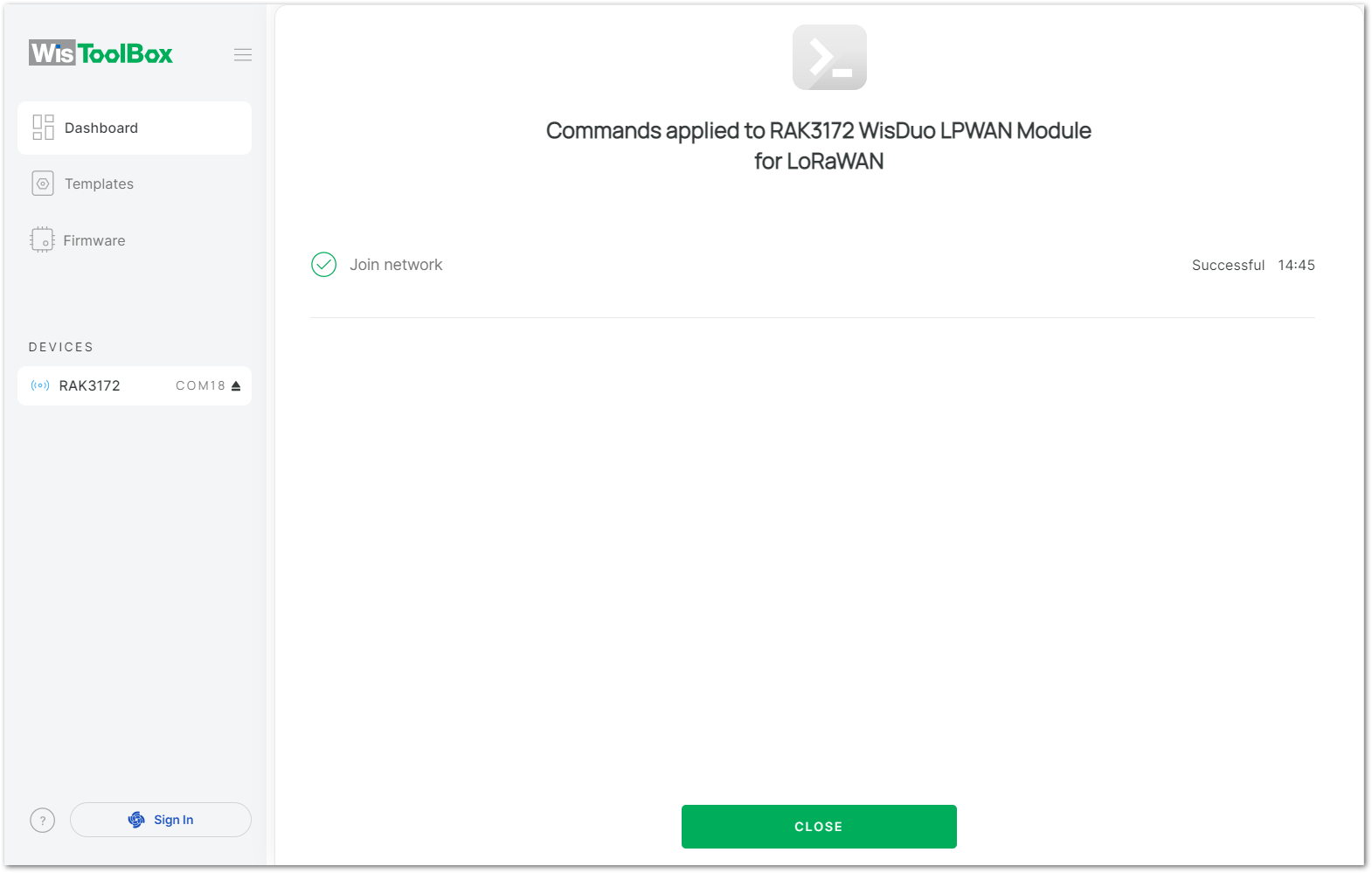 Commands Applied