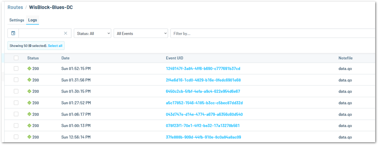 Notehub Routed Log