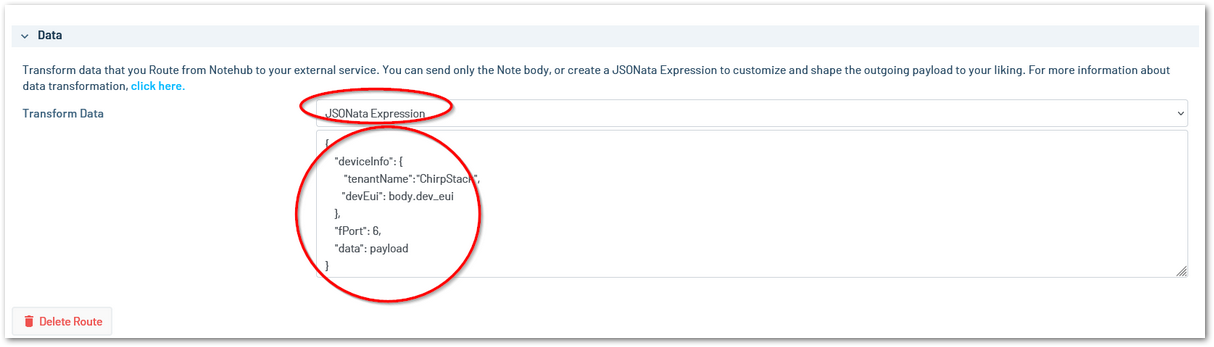 Notehub Routes Transform