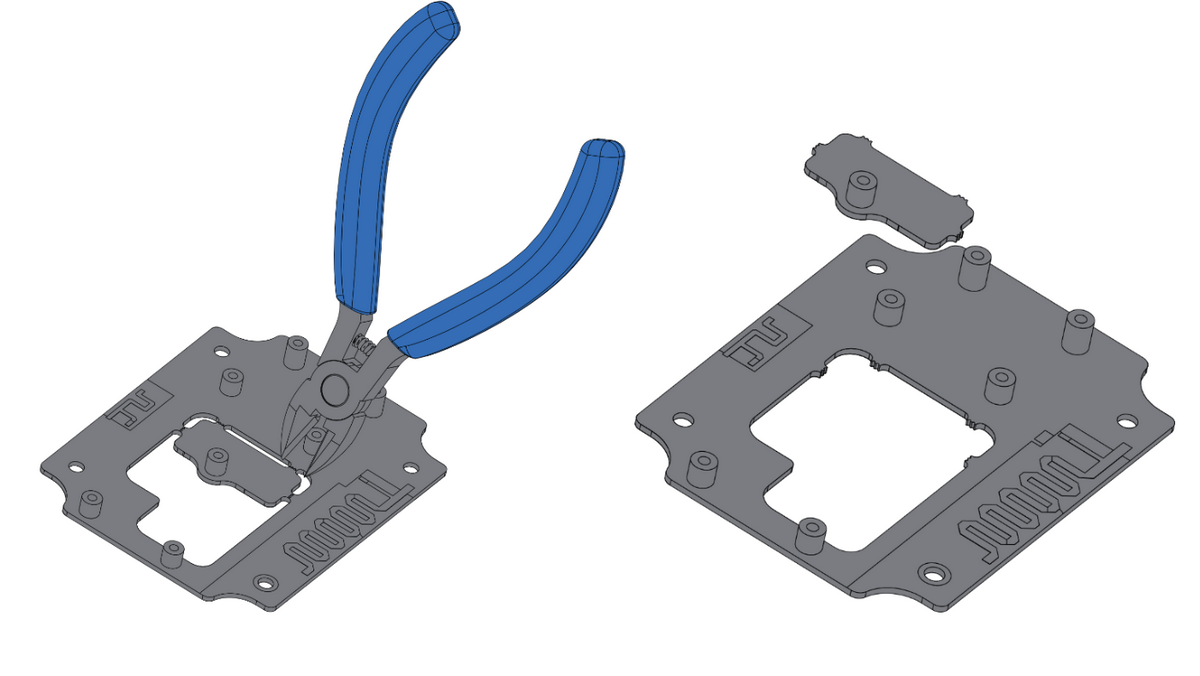 Removing the cutout section of the WisBlock Baseplate