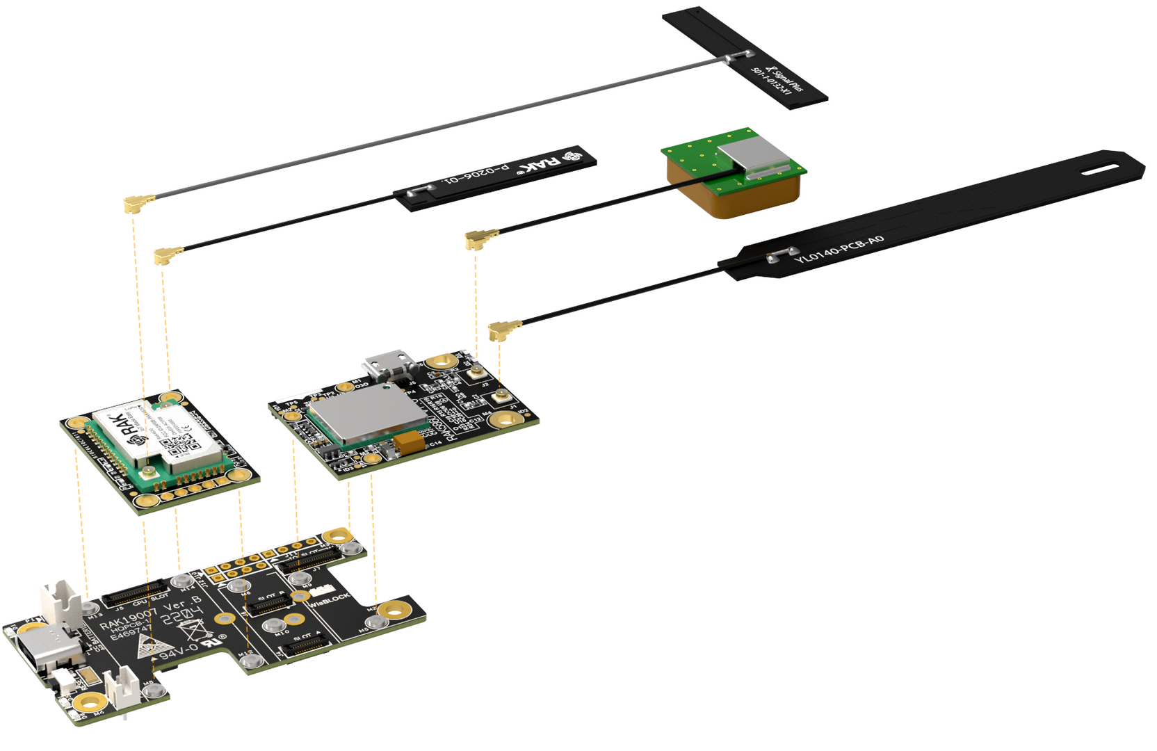 RAK10715 Modules and Antenna Connection