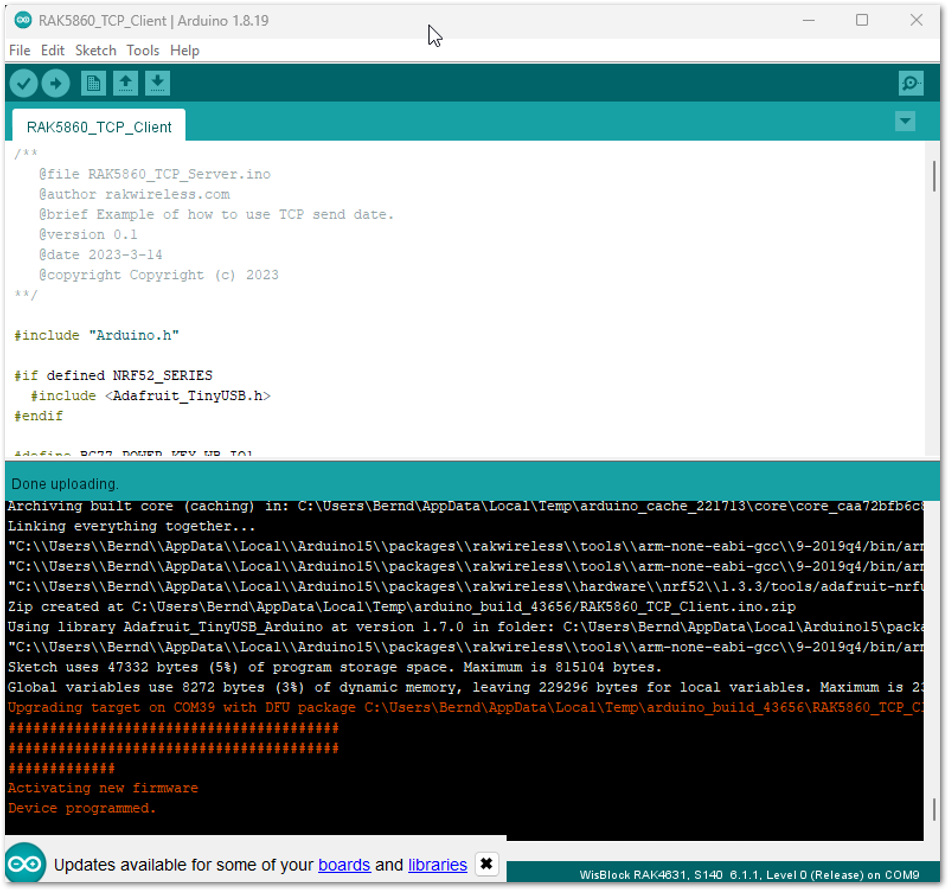TCP Example Code