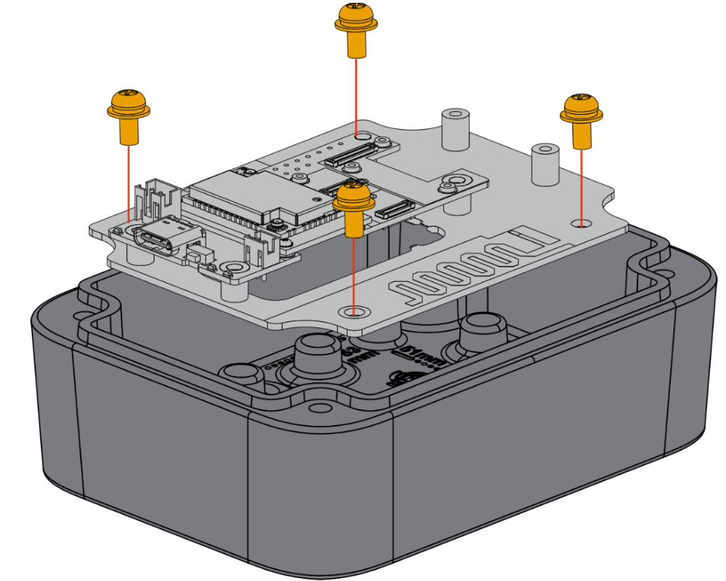Mounting the modules to RAK10715 enclosure